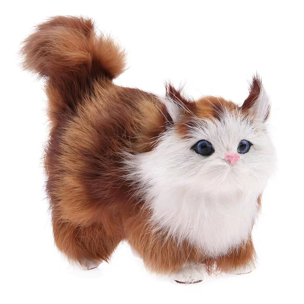 Simulation Plush Cat Toys Kids Stuffed Kitten Doll Baby Recolonization Ability Gift for Children Birthday