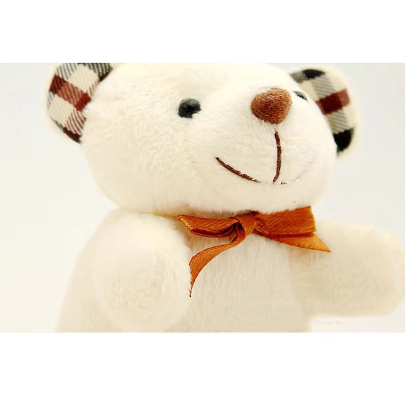 8CM Teddy Bear Cute Plush Toys Bag Keychain Car Key Holder for Pendant Doll Kids Toys Stuffed Animals Fluffy Bear Toy I0109