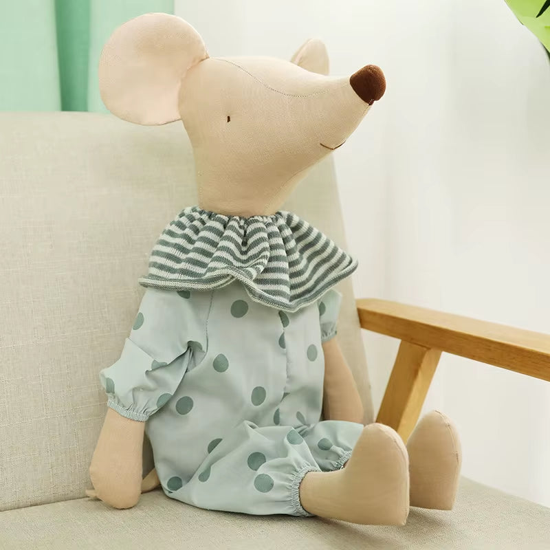 Kids Toy Little and Cute Pink Cotton Bowknot and Green Bowknot Mouse Doll Stuffed Toy