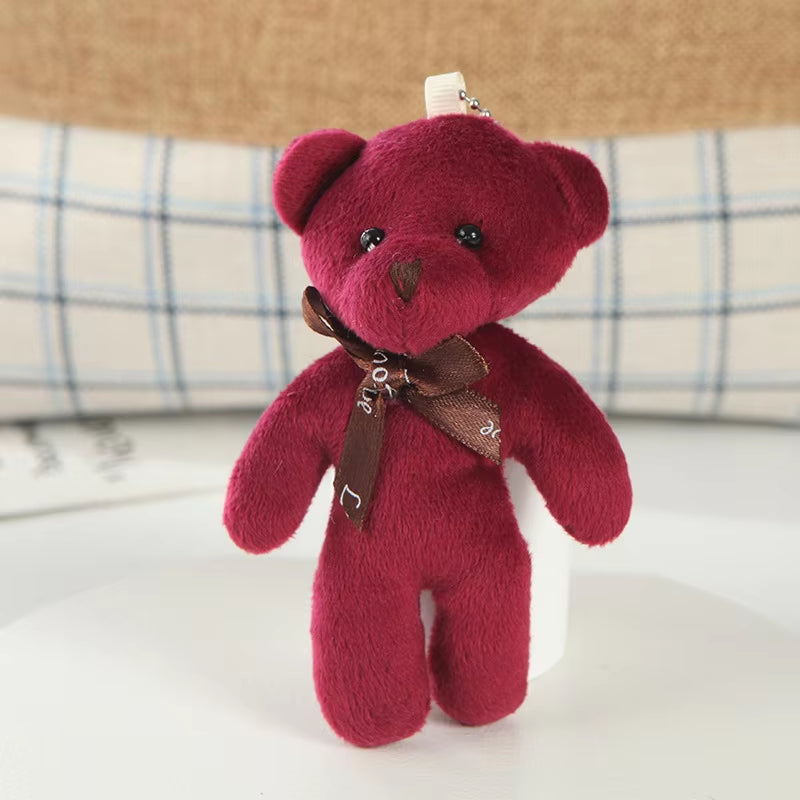 12Cm Bear Plush Toys Mini Teddy Bear Dolls Small Gift for Party Wedding Present Pendant Cute Teddy Doll Keychain Gifts