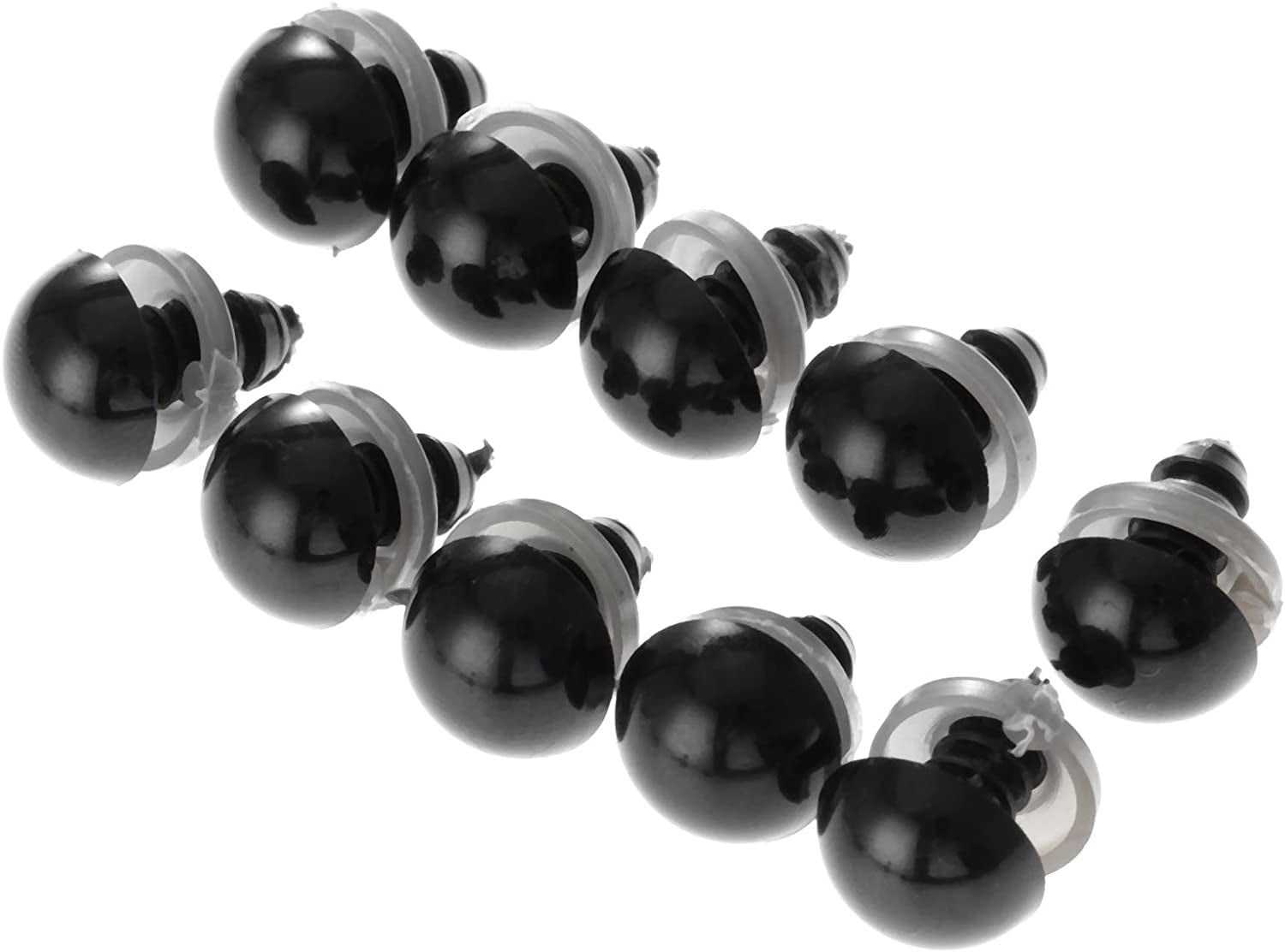 100Pcs Black Plastic Safety Eyes with Washers, Craft Eyes, for Crochet, Puppet, Plush, Stuffed Animals Making, 12Mm