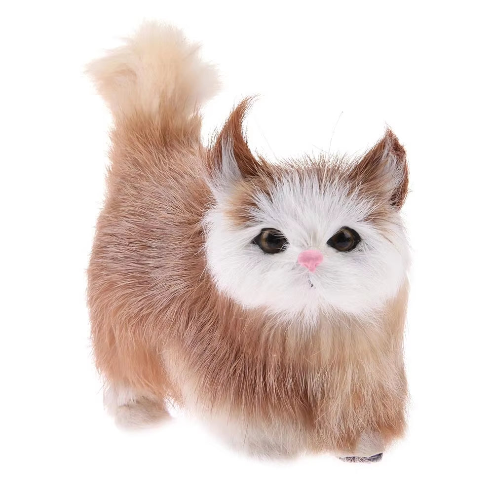 Simulation Plush Cat Toys Kids Stuffed Kitten Doll Baby Recolonization Ability Gift for Children Birthday