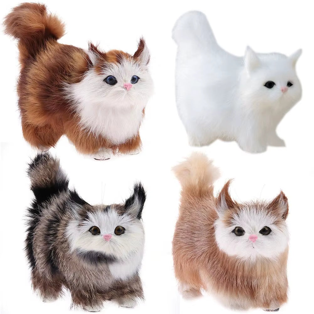 Simulation Plush Cat Toys Kids Stuffed Kitten Doll Baby Recolonization Ability Gift for Children Birthday